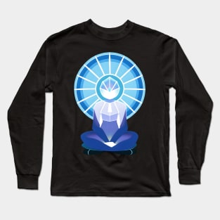 Aura Blue Meditation 05 Long Sleeve T-Shirt